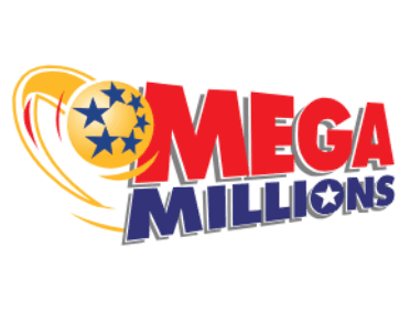 Mega Millions logo with a yellow and blue star ball and red and blue lettering.