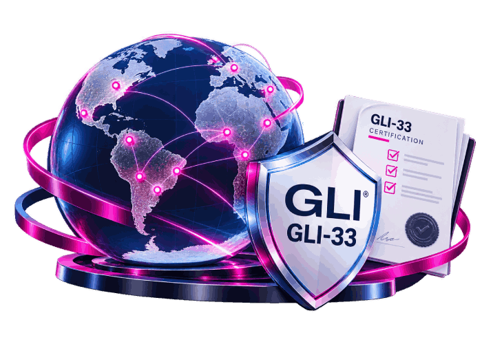 Connected globe with a GLI-33 shield and certification document